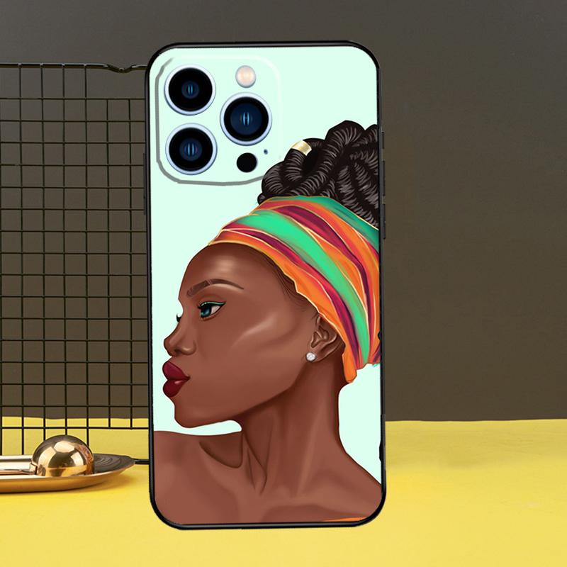 Beautiful Black Afro Girl Funda For iPhone 12 13 Mini 11 14 16 15 Pro Max XS X XR 7 8 14 16 15 Plus Phone Case