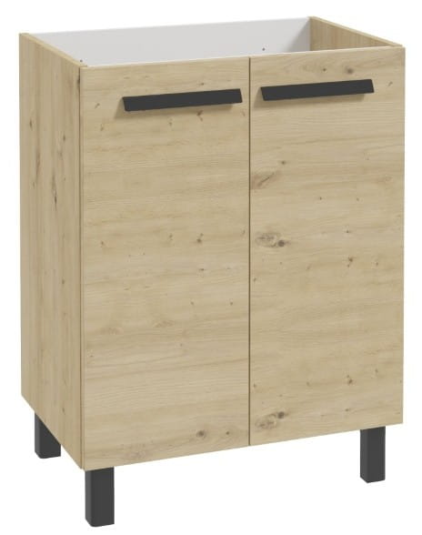 Freestanding Bathroom Cabinet with Washbasin and Drainer 80x60cm Artisan Oak Bonita