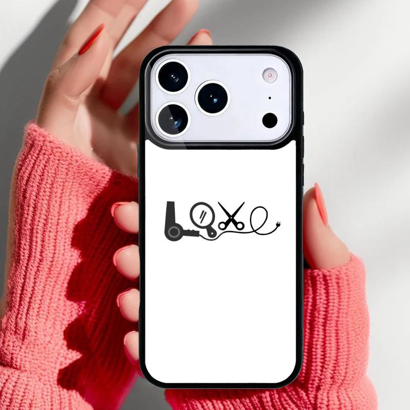 Barber Scissors Hairstylist Salon Phone Case for iPhone 17 16 15 14 13 Pro Max Back Cover for 12 11 Pro Coque
