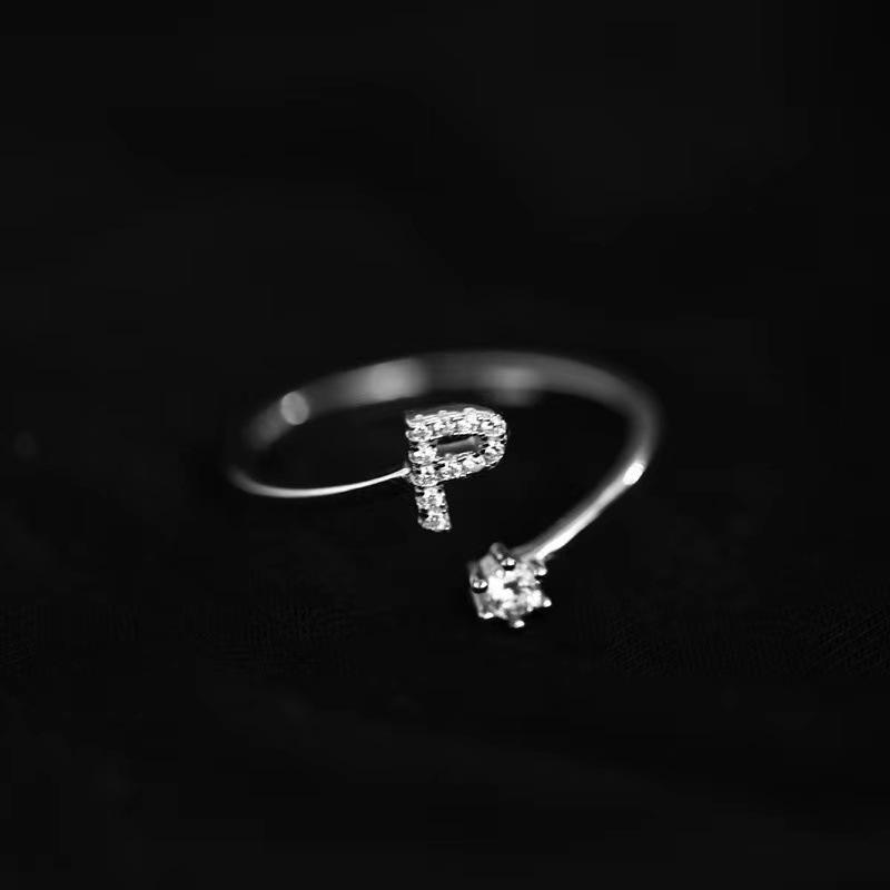 Exquisite Women's 26 Letter Open Ring - European & American Design