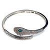 Vintage Green-Eyed Serpent Bangle: Exotic Snake Evil Eye Bracelet for Women