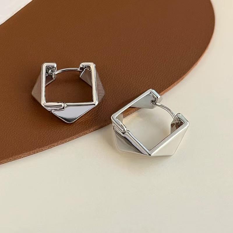 

Irregular Temperament Earrings, Metal Smooth Ear Buckle One Size