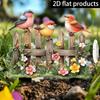 Acrylic 2D Bird Garden Fence Ornament, Hanging Decor for Planter & Patio, Funny Garden Art & Friend Gift