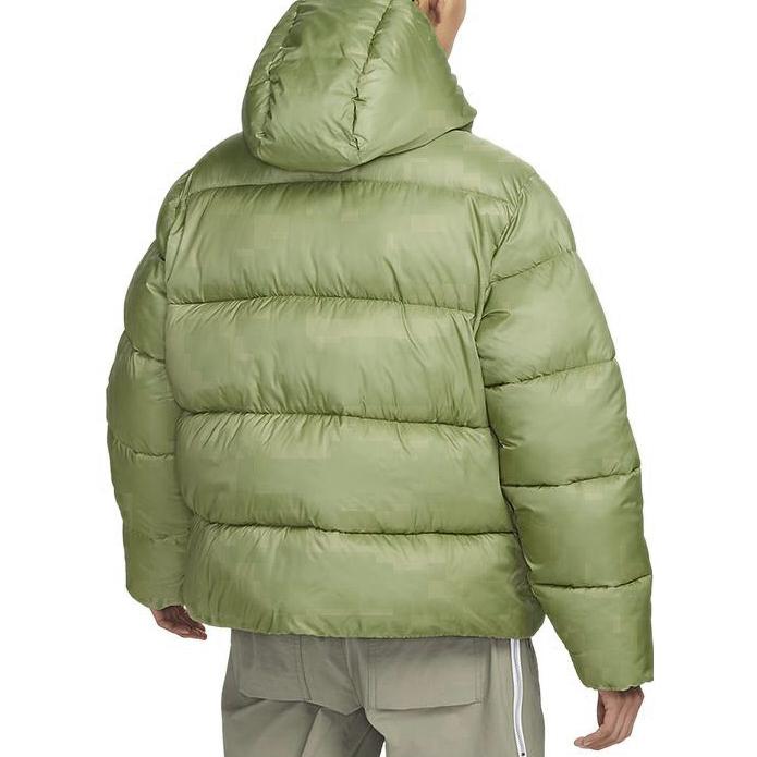Nike Outdoor Contrast Color Lightweight Quilted Cotton Down Jacket With Logo Embroidery Men Jacket Green DQ4921-334