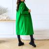 Women's Long Solid Double Breasted Long Sleeves Pocketless Coat Outwear Pocket Decoration