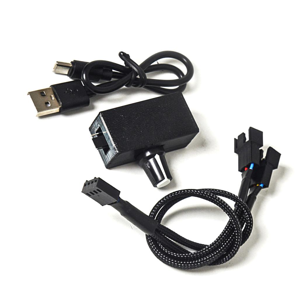Einstellbarer PC-Lüftergeschwindigkeitsregler USB auf 4Pin Adapterkabel DC5V auf 12V Stromwandler mit 2/3-fach Splitter