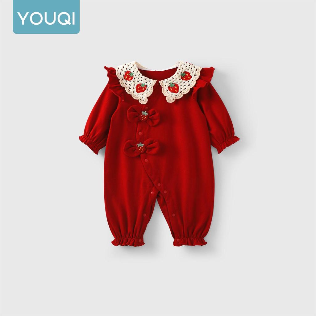 Youqi Baby Bodysuit: New Autumn Pajamas and Home Onesie for Small Month-Olds
