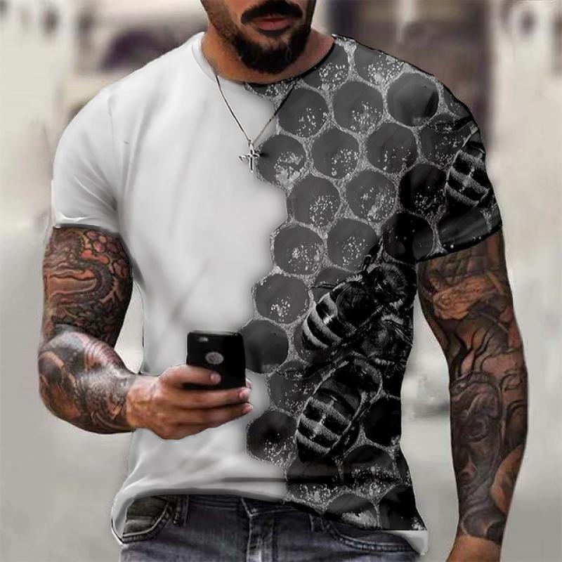 Zabawne Koszulki z Grafiką Pszczoły Letnia Moda Krótki Rękaw Męskie Damskie Koszulki 3D z Nadrukiem Miodu Casualowe Oversizeowe Koszulki Harajuku Topy