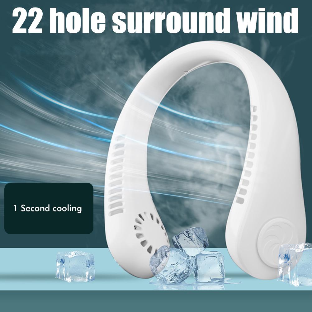 Portable Neck Fan Hands Free Rechargeable Bladeless Neck Fan Wearable Powerful Quiet  Fan for Outdoor Sports Office