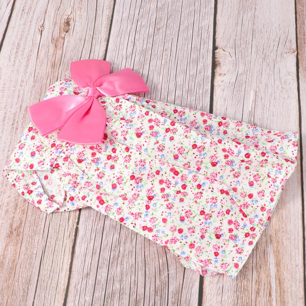 Adorable Pet Dog Dress Floral Bowknot Tutu Dresses Pet Cat Wedding Party Casual Dog Clothes Pet Supplies - Size L (Pink) XL
