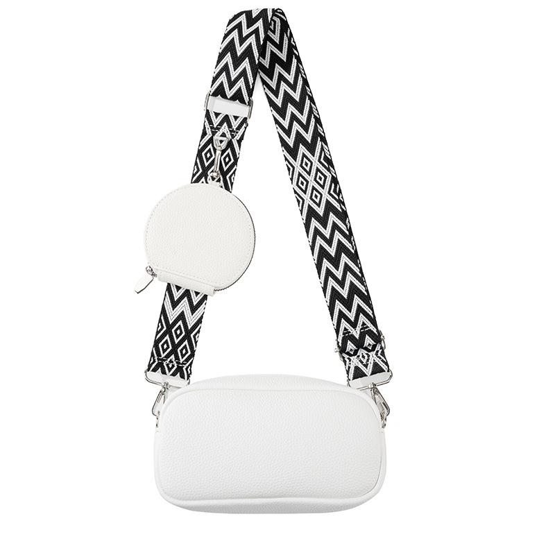 Umhängetaschen-Set aus PU im japanischen Stil – minimalistische quadratische Schultertasche mit Geldbörse und breitem Riemen (Passende Mutter-Tochter-Taschen, lässige kleine Handtasche)