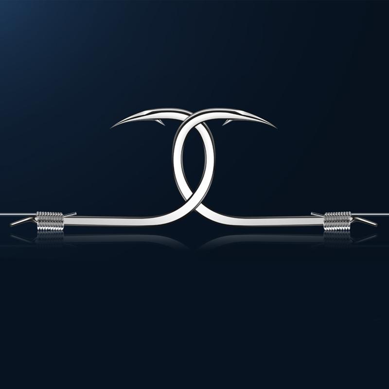 Wild Fishing Lake Giant Fish Hooks Tied Sub-line Double Hook Finished Anti-winding Hook Set Fishing Gear Hook