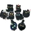 8pcs Acrylic Black Cat Bag Clips Fresh Keeping Kitchen Seal Clips Stationery Clips  Seasoning Bags