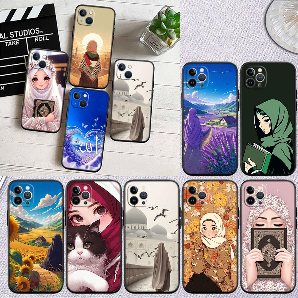PP40 Islamic Muslim Girls Hijab Soft Shell Phone Case for Redmi Note 8 9 Pro Max 9S 9T 9C NFC 8T 8A 10A A4