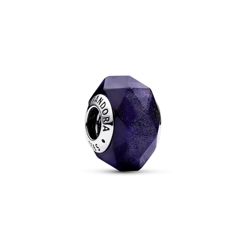 Pandora Faceted Geometric 925 Silver Glass Pendant Women s Blue 792984C00 синий
