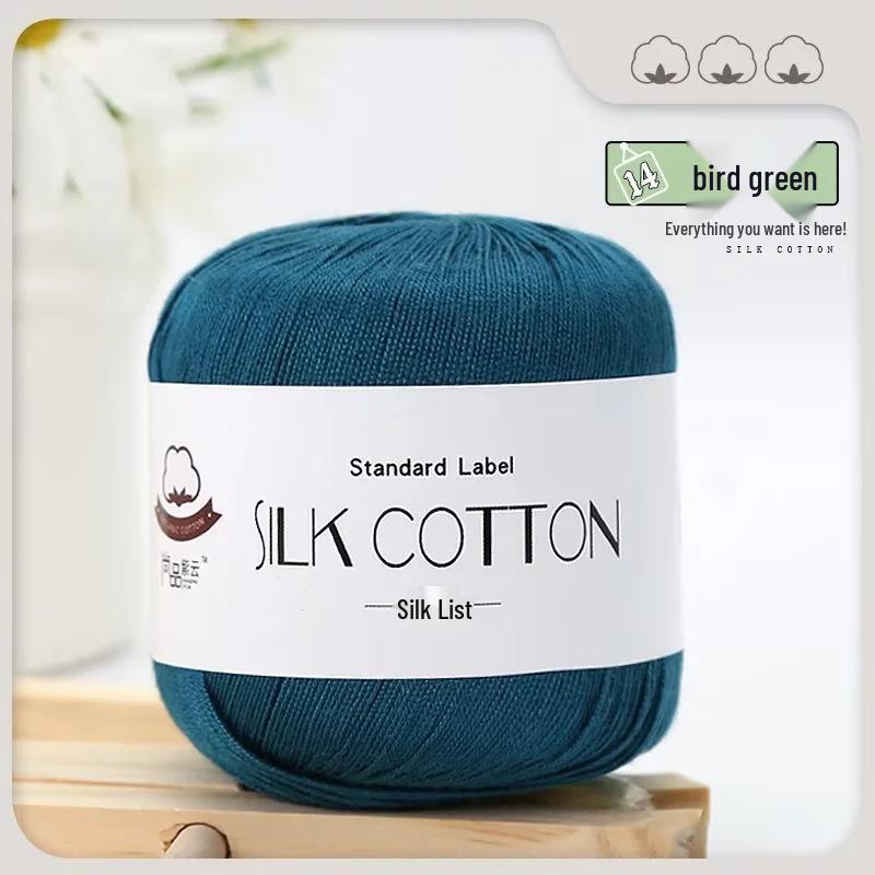 Spring/Summer No. 6 Lace DIY Knitting Silk Cotton Yarn - Skin-Friendly, Non-Pilling, Medium-Fine Crochet Pure Cotton