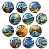 1Pc Van Gogh City Night Oil Painting Style Fridge Magnet, Crystal Glass 3D Refrigerator Sticker