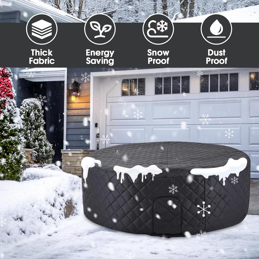 Hot Tub Cover Insulated Hot Tub Inflatable Round Cover Waterproof Winter Pool Protector for Hear Preservation Sun Protection Spa