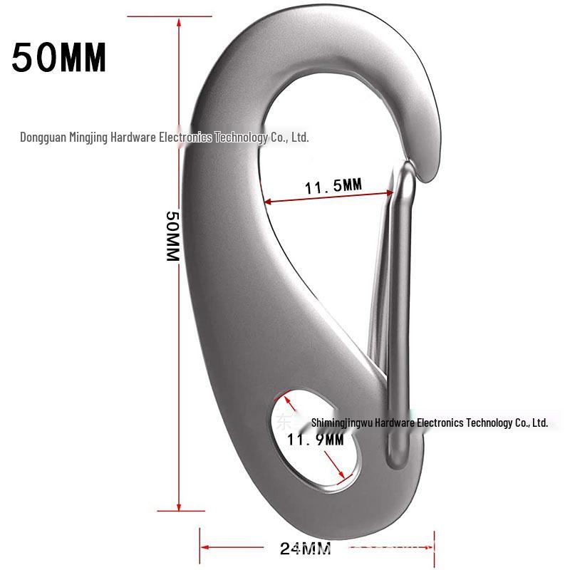 304 Stainless Steel Egg-Shaped Spring Hook Key Clip for Outdoor Use