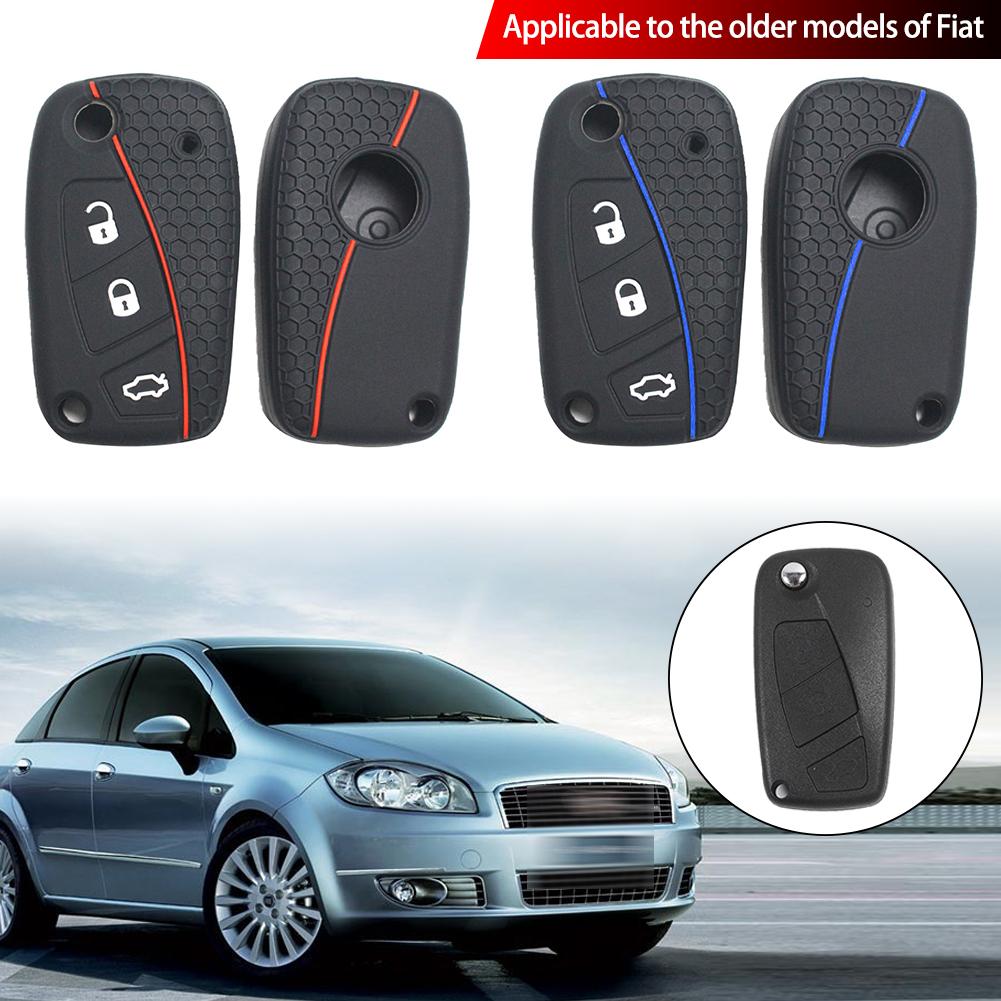 Car Silicone Key Cover Case Shell Holder Remote Key for Fiat Stilo Grande Punto Bravo Linea Idea Panda 500 Accessories