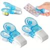 Portable Easy-Use Pill Remover, 2 Pack with Storage Case, Convenient Push Button Design