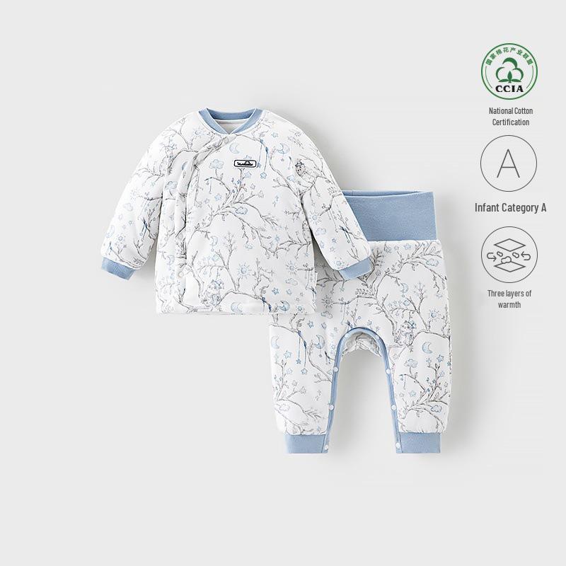 

Baby Winter Quilted Cotton Jacket & Pants Set - Pure Cotton, Class A, Thickened for Warmth 90 cm
