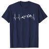 Men's Clothing Novelty Mountain Heartbeat Pulse Line T Shirt Climbing Hiking Graphic Tees Short Sleeve Father's Day T-shirt Men