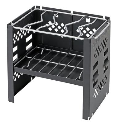 CAPTAIN STAG Barbecue Stove Bonfire Stand Folding Kamado Smart Grill B6 Type with Bag 3 Adjustable Levels Black 2-in-1 UG-44
