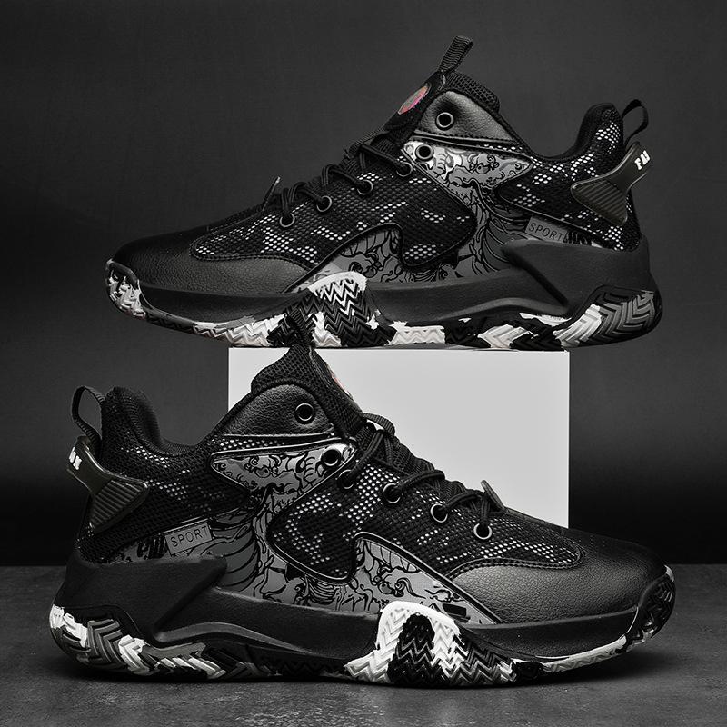 Wysokie buty do koszykówki Venom James Kobe Memorial dla mężczyzn, wydające głośny dźwięk tarcia na betonowej podłodze.