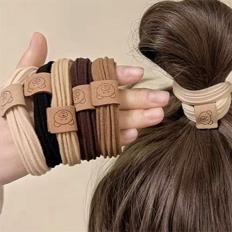 20pcs/set Bear Thick Stripe Simple High Elastic Hair Bands For Women Girls Hair Tie Scrunchie Rubber Bands Hair Accessories