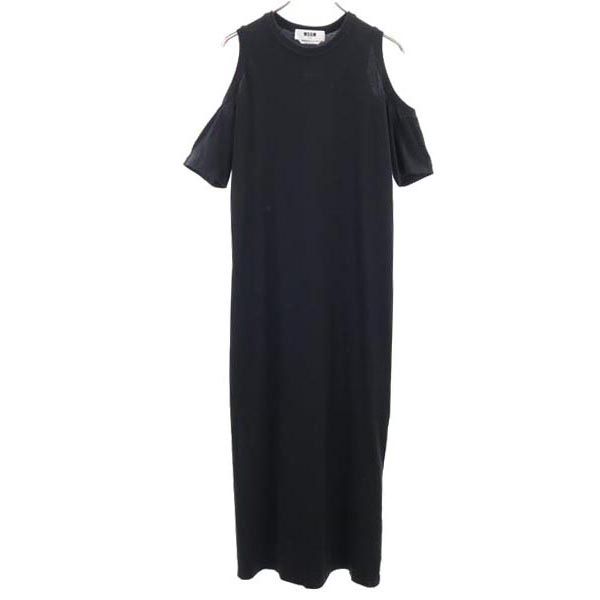 

MSGM made in Italy Short sleeve Open Shoulder Long dress XXS black Women Used