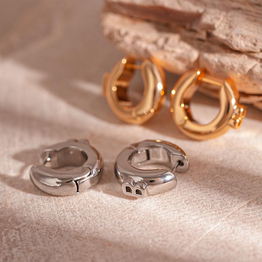 High-End Metallische Geometrische Kreis Ohrklemme Ohrringe für Frauen