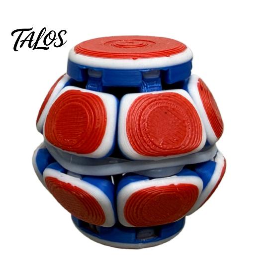 Tactile Sensory Toy Rubber Band Press Toy, Stress Anxiety Relief Fidget Spinner, 3D Decompression Desk Printed Relaxation for Kids Teens Adults