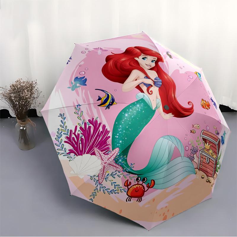 1pc Mermaid Design Automatic Opening/Closing Folding Umbrella with 8 Iron Ribs, Portable Sunshade for Men and Women yy250731095
