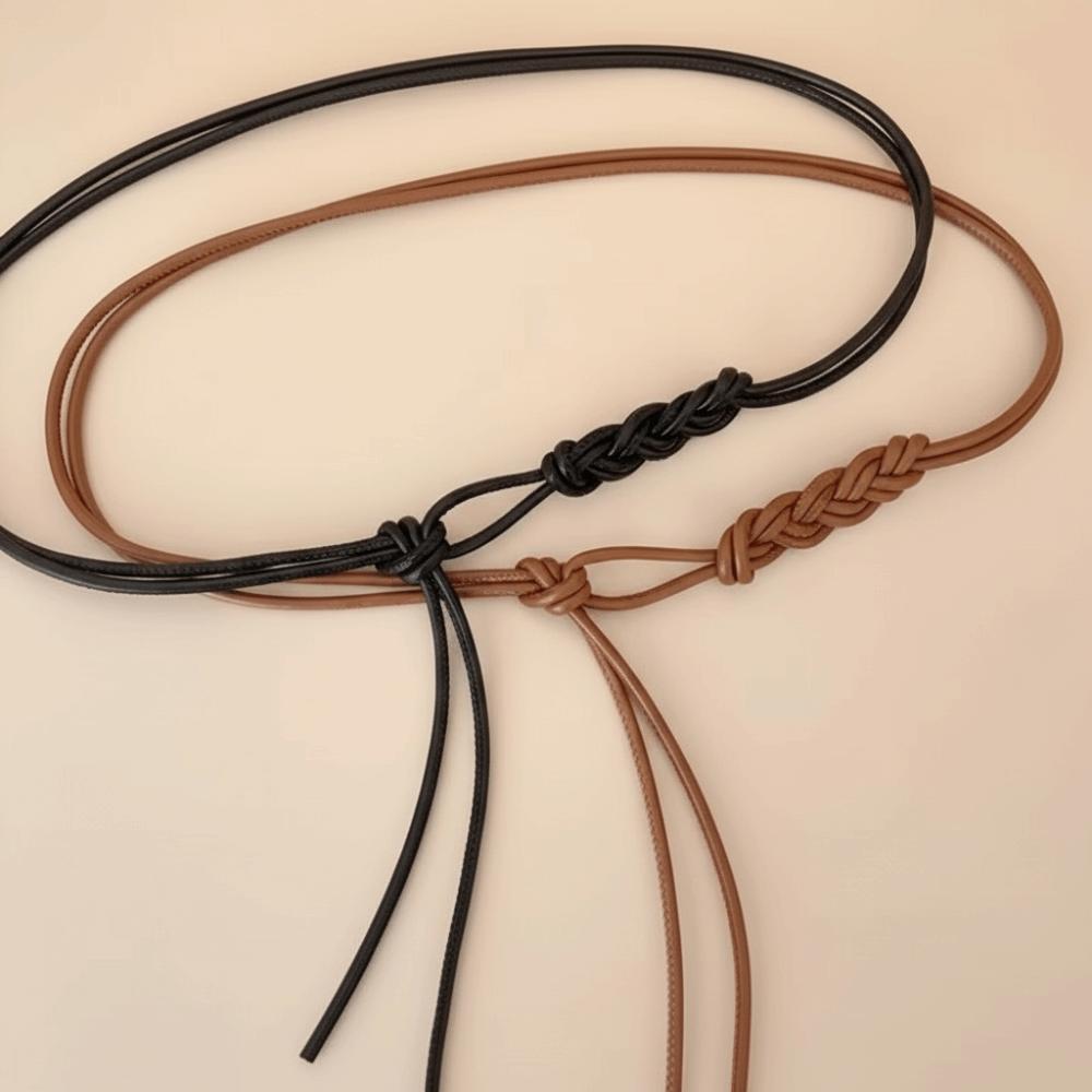 Long Length Waist Rope Belt Solid Color Body Chain Belt Rope Thin Belt  Dress Clothing Accessories
