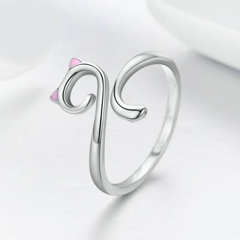 Adjustable Yarn Cat Ears Rings Ornament Modern and Simple Rings Jewelry Personalized Cat Shaped Finger Rings Accessory
