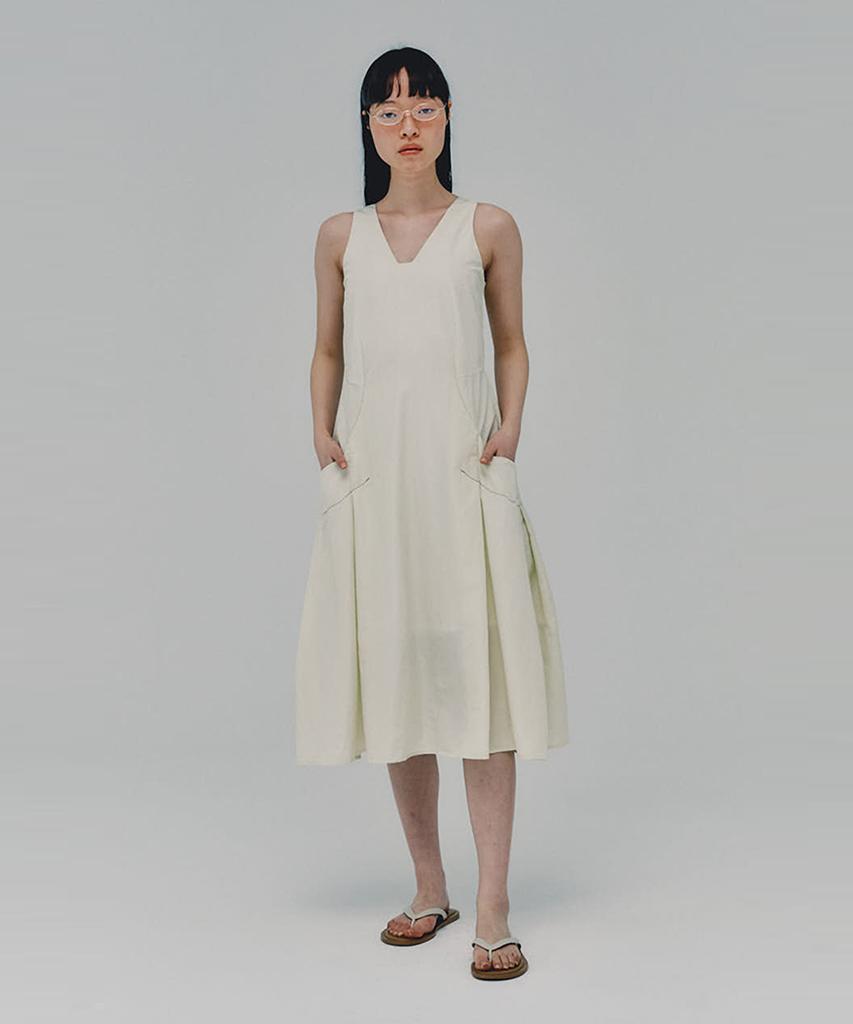 Awi Stitched Nylon Dress_Cream