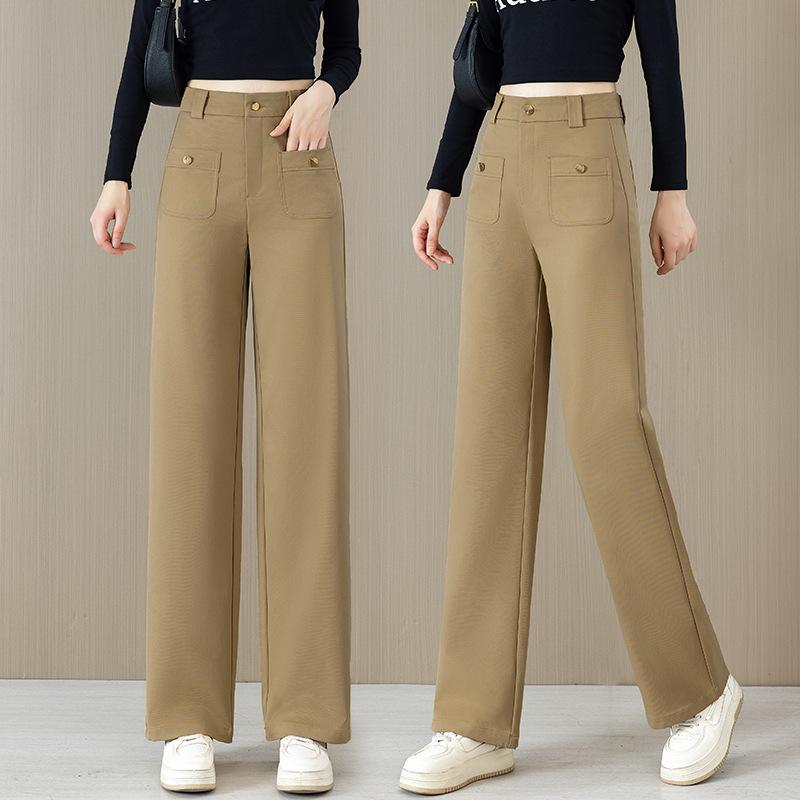 Fashion Loose and Thin Narrow Version Versatile Casual Wide-leg Pants Women's 1116 Summer Thin High-waisted Straight-leg Pants