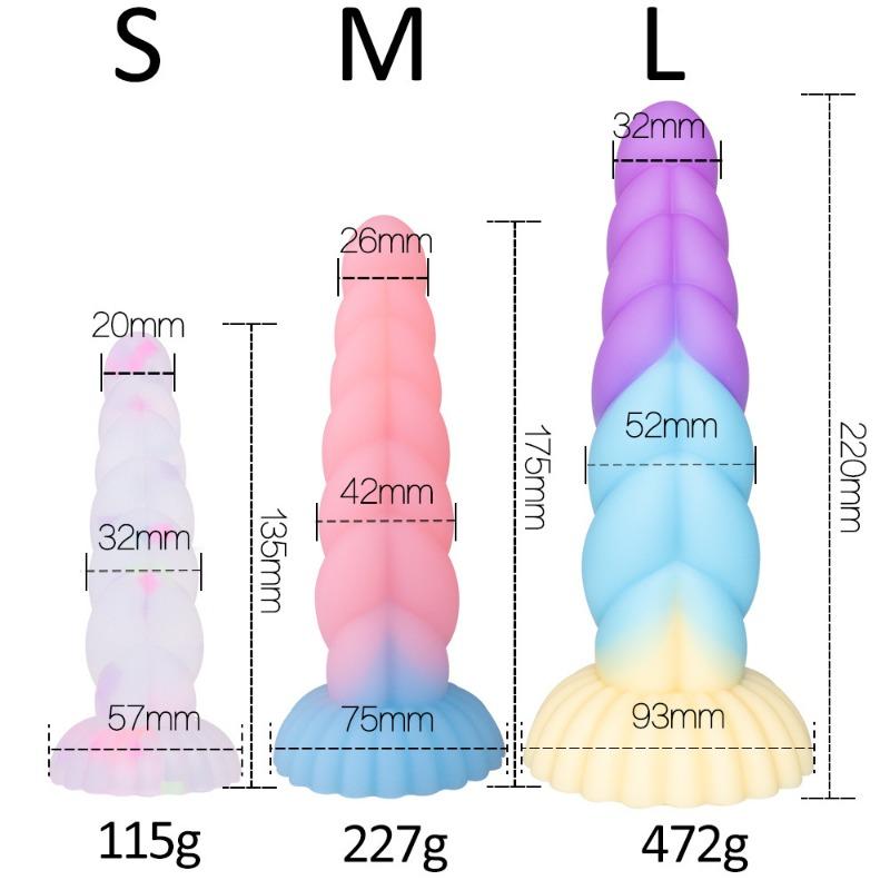 Small Twist Color Granules Jelly Fluorescent Glow-in-the-dark Penis Spiral Anal Plug Sm Sex Toys