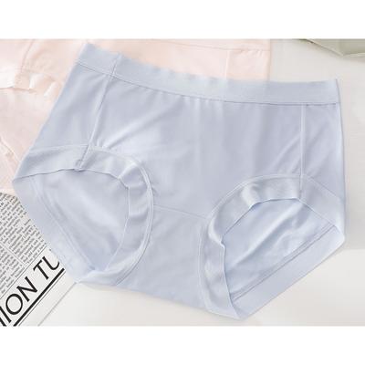 Flat Angle Girls' Mulberry Silk Bottom Crotch Briefs for Women's Elastic Mid High Waist Seamless Underwear Large