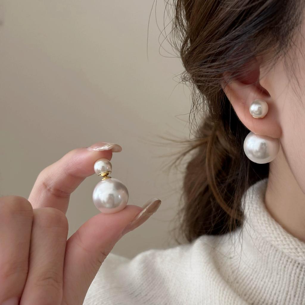Doppelseitige Perlenstecker Ohrringe Für Damen Lady Elegant Mode Neuer Schmuck Geschenk Party Hochzeit bijoux femme