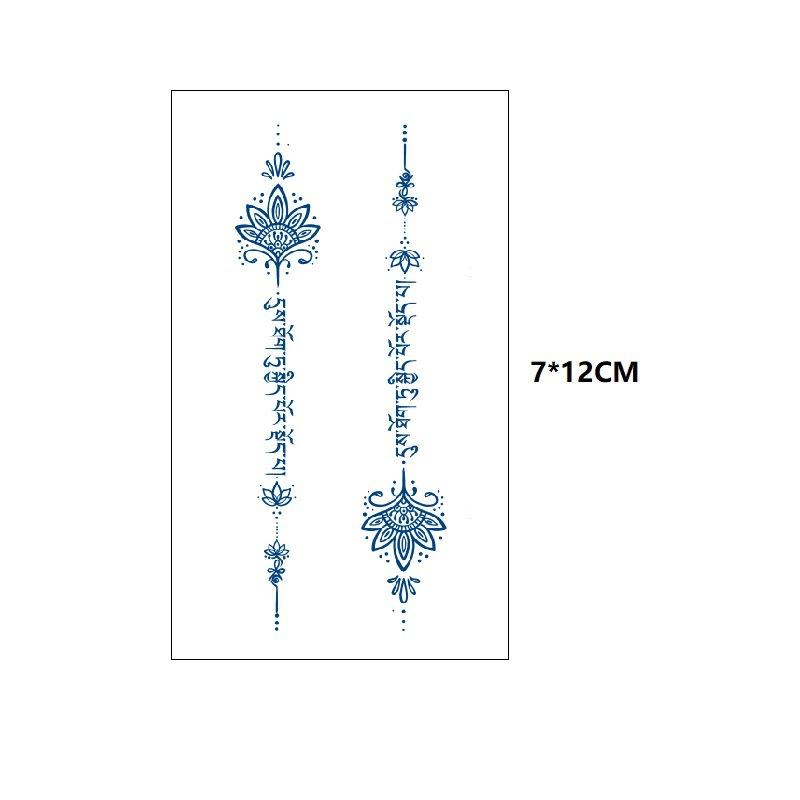 

Маленький узор бабочка морская волна хвост рыбы другая сторона цветок маленький свежий сок травяной имитация грудь вода переводная татуировка наклейка 7*12cm