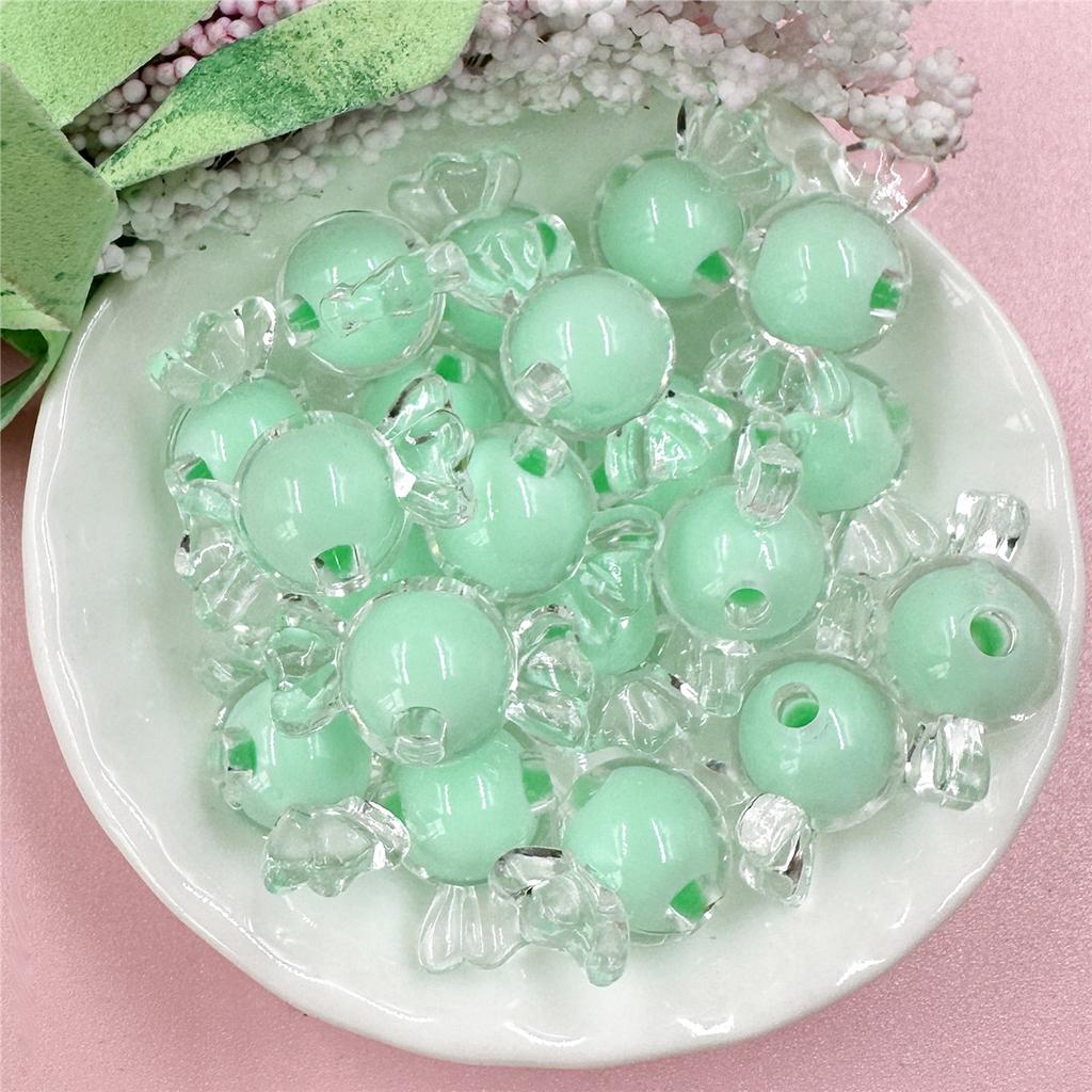 20pcs 11.5*21.3mm Acrylic Transparent Candy Loose Beads DIY Hair Rope Bracelet Jewelry Accessories