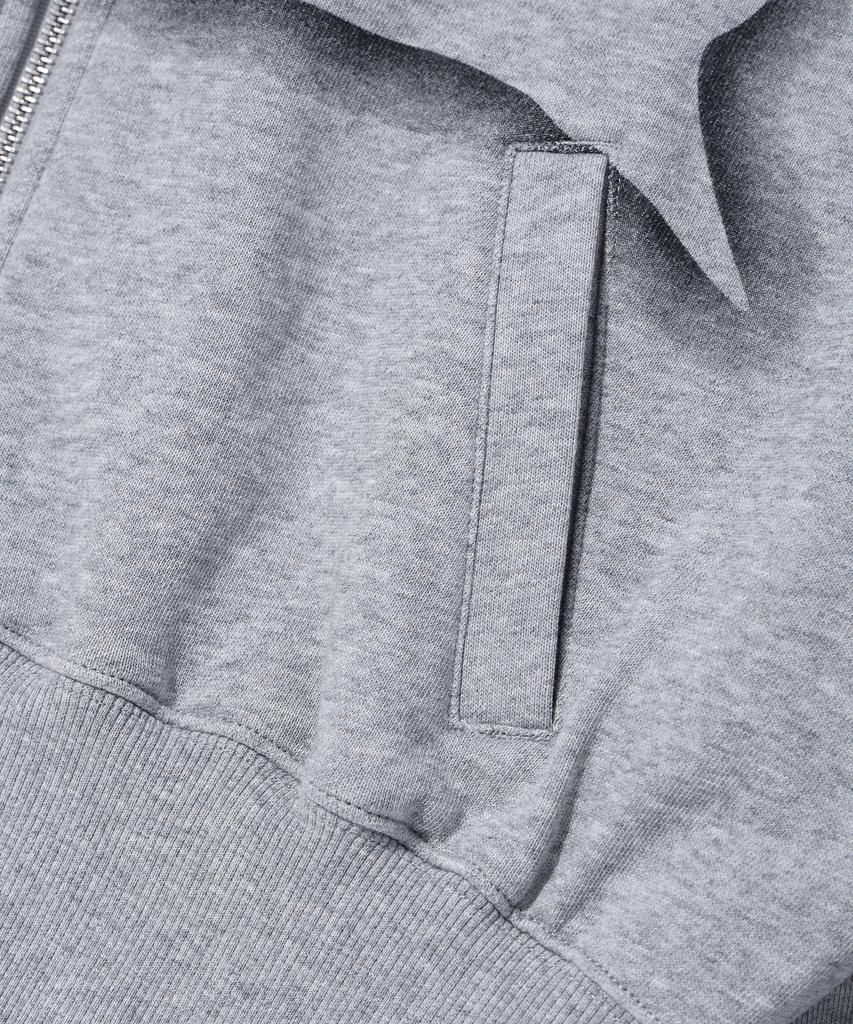 Critic Crop Wormhole Logo Hoodie Zip-Up Melange Gray