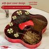 Ningzhao Scalloped Four-Compartment Dry Fruit Plate with Dust Cover