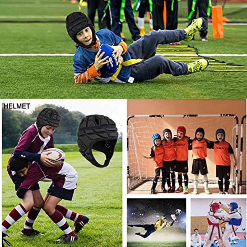 Rugby Helmet Padded Headgear for Soccer Scrum Cap Head Protector Soft Protective Helmet for Kids Youth Baby Football