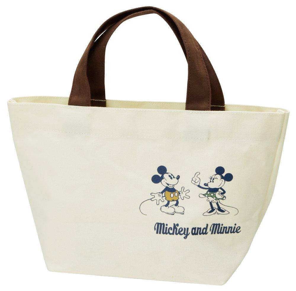 Skater Canvas Lunch Tote Bag Mickey Mouse Minnie Mouse Badge Collection YEB2 (No Zipper) &