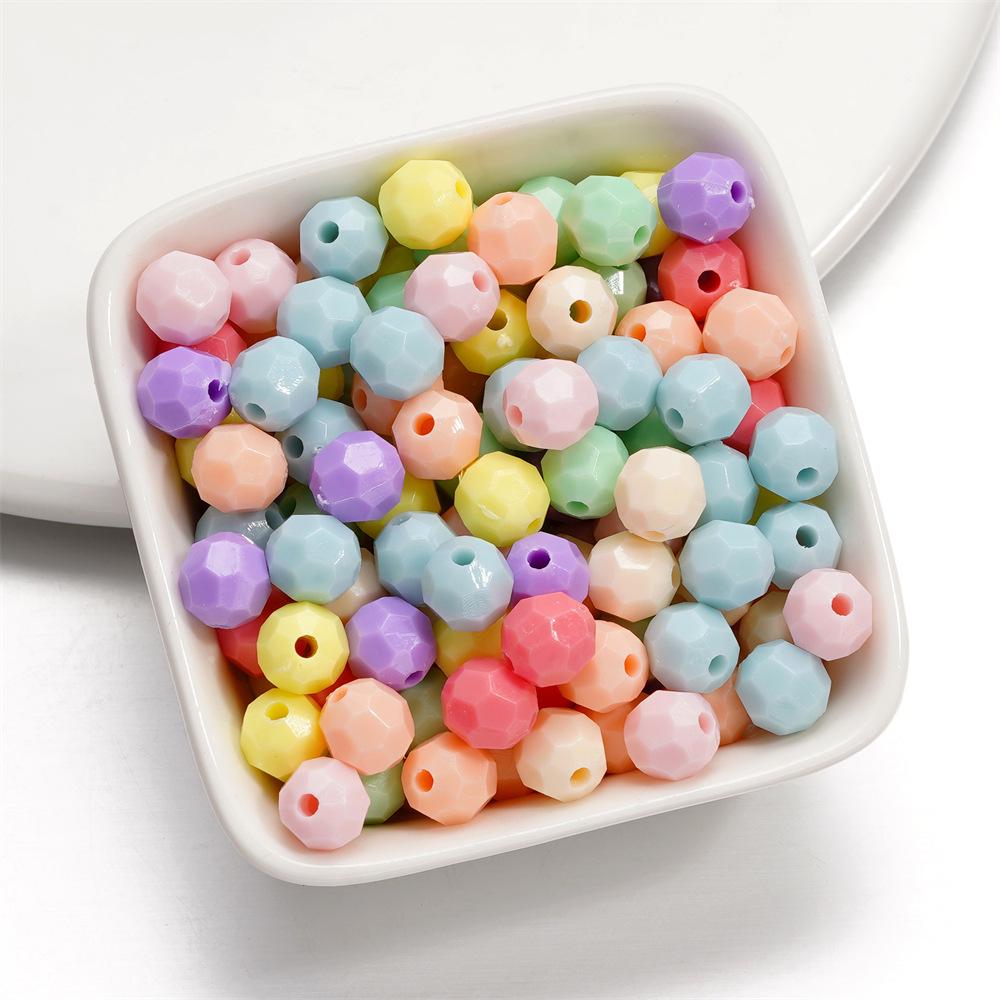 

Акриловые граненые круглые бусины для детских браслетов и ожерелий своими руками 6mm, 10g, approx. 105 beads (hole 1.6mm)