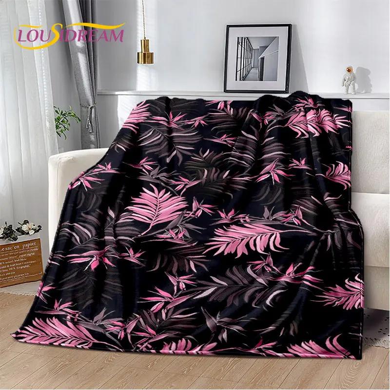 Plantain Leaf Tropical Plant Leaf Soft Plush Blanket,Flannel Blanket Throw Blanket for Living Room Bedroom Bed Sofa Picnic Cover
