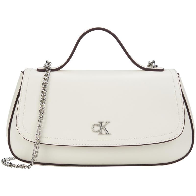 Calvin Klein Elegant Commuter Letter Shoulder Chain Mixed Material Tote Bag Small Women Handbags Lily-White 4F3282G-FUP Basic Set Bag 19740₽